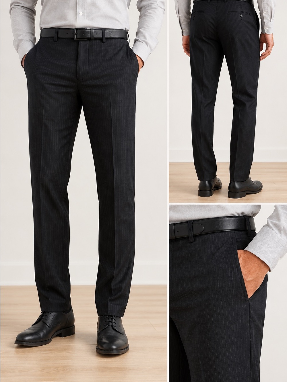 Calvin Klein Men’s Black Pinstripe Dress Pants – Size 33x32